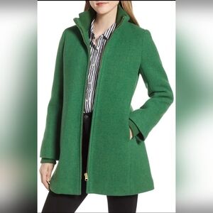 J Crew Italian Wool Lodge Coat in green. Size 0P